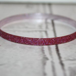 Beautiful pink sparkling bangle bracelet 2.5" wide